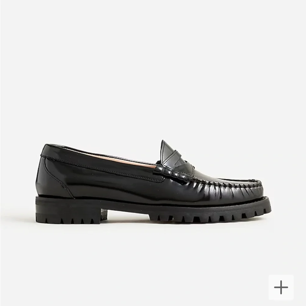 J Crew Winona lug-sole penny loafers in spazzolato leather 8.5 Bt893 - Picture 2 of 10